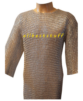 XL Aluminum Flat Riveted Solid Chain Maille Chest 54 Long Length