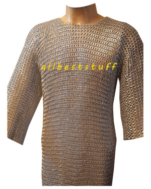 XL Aluminum Flat Riveted Solid Chain Maille Chest 54 Long Length