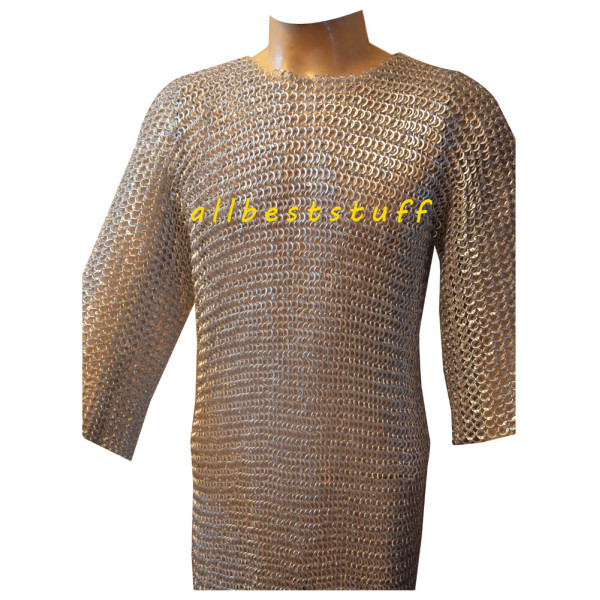 XL Aluminum Flat Riveted Solid Chain Maille Chest 54 Long Length