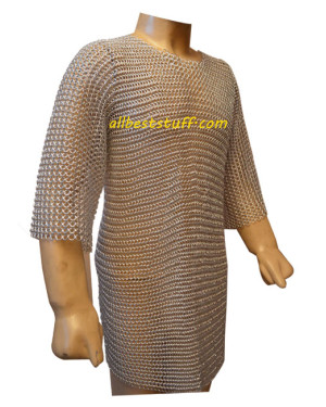XXL Butted Chain Mail Aluminum Hauberk Chest 54