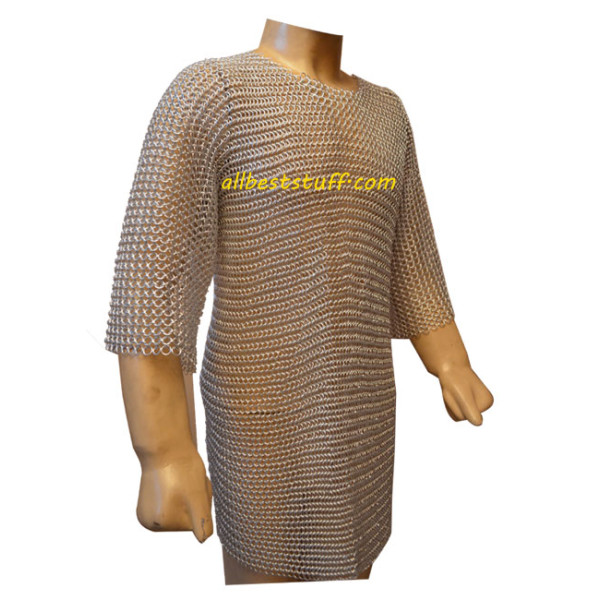 XXL Butted Chain Mail Aluminum Hauberk Chest 54