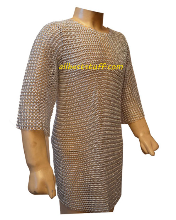 XXL Butted Chain Mail Aluminum Hauberk Chest 54