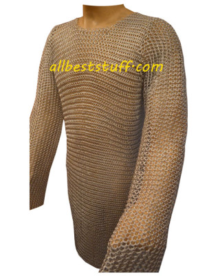 Chainmaille Hauberk Butted Long Sleeve Aluminum Rings Chest 50