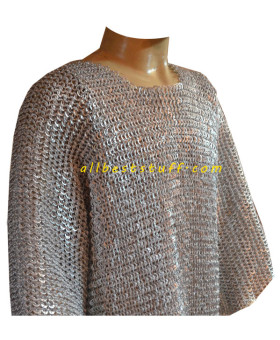 Aluminum Maille Full Flat Pin Riveted Chainmail Shirt Chest 44