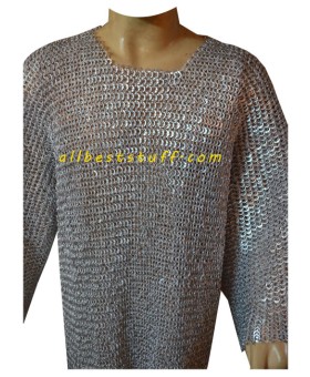 Aluminum Chain Mail Hauberk Full Riveted Pin Chest 42 Long