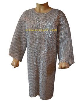 Aluminum Chain Mail Hauberk Full Flat Pin Riveted Chest 40