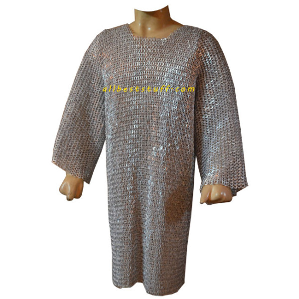 Long Sleeve Flat Dome Riveted Aluminum Maille Chest 56