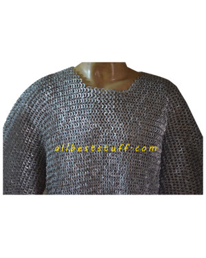 Flat Riveted Aluminum Chain Mail Hauberk Chest 36