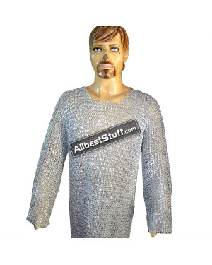 XL Aluminum Round Riveted Long Length Hauberk Chest 52