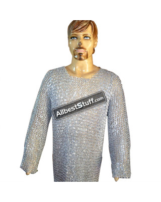 XL Aluminum Round Riveted Long Length Hauberk Chest 52