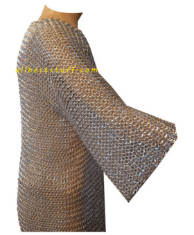 Round Riveted Alternating Solid Aluminum Chain Mail Hauberk Chest 50