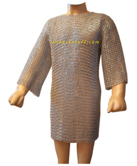 Aluminum Maille Hauberk Round Rivet Alternating Solid Chest 55