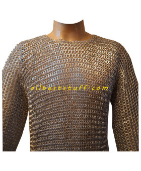 Full Sleeve Round Riveted Flat Solid Aluminum Maille Chest 45