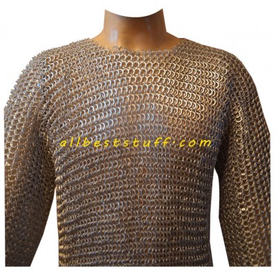 Full Sleeve Round Riveted Flat Solid Aluminum Maille Chest 45