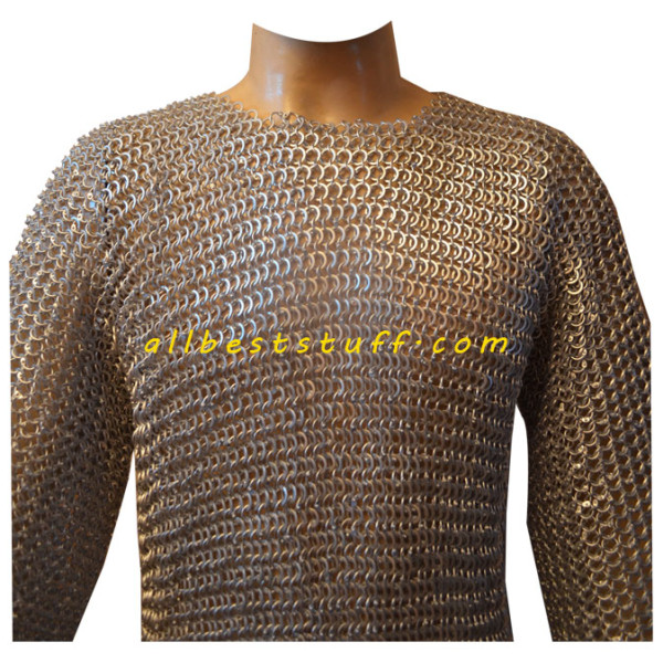 Full Sleeve Round Riveted Flat Solid Aluminum Maille Chest 45