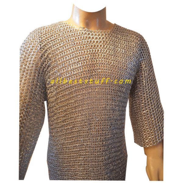 XXL Aluminum LARP Maille Round Riveted Flat Solid Chest 60