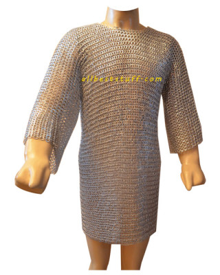Aluminum Chain Mail Shirt Round Riveted Flat Solid Medium Chest 40