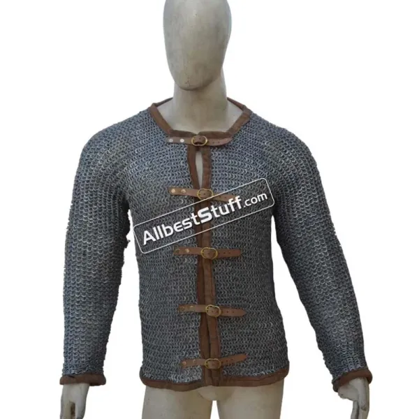 Aluminum Chain Mail Front Open Shirt Full Flat Riveted Chest 50