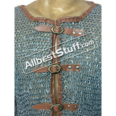 Aluminum Chain Mail Front Open Shirt Full Flat Riveted Chest 50