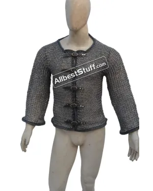 Full Round Dome Pin Riveted Aluminum Chainmail Shirt Chest 50