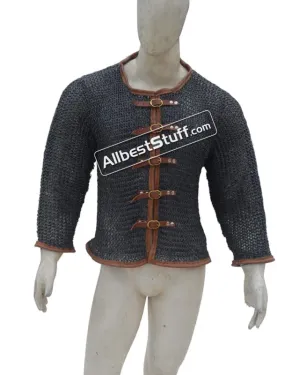 Front Open Aluminum Chainmail Shirt Full Flat Riveted Chest 46