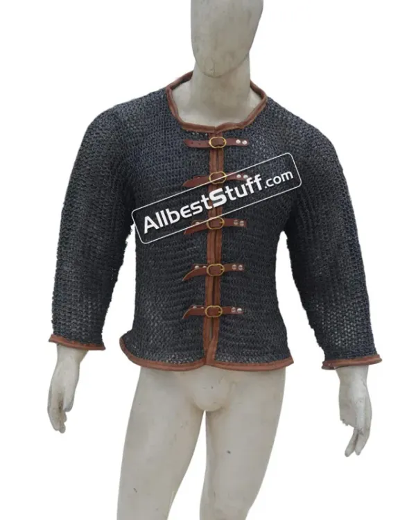 Front Open Aluminum Chainmail Shirt Full Flat Riveted Chest 46