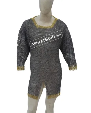 Half Sleeve Aluminum Round Riveted Long Length Hauberk Chest 52