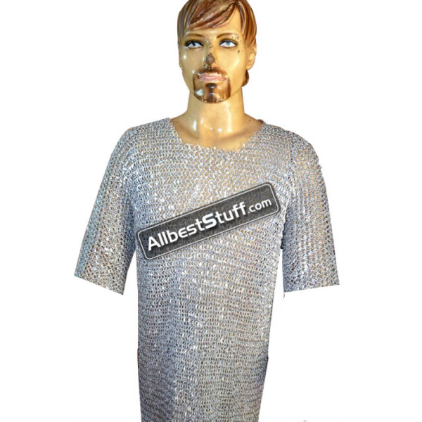 Light Weight XL Chain Maille Hauberk Round Riveted Aluminum Chest 54