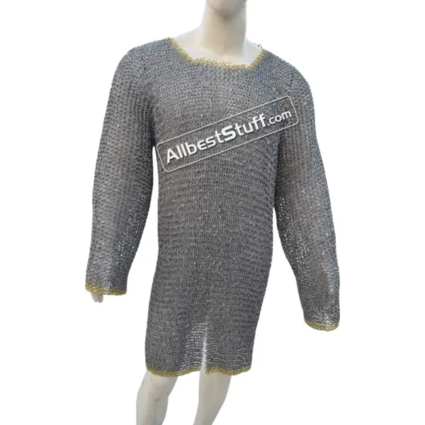 Medieval Knight Round Dome Riveted Aluminum Maille Chest 50