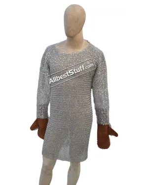 Round Riveted Aluminum Chainmaille Chest 46 full sleeve