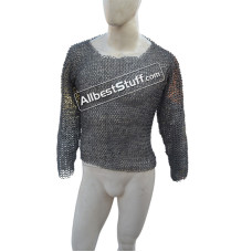 Round Riveted Aluminum T-Shirt Front Closed Full Sleeve Chest 40