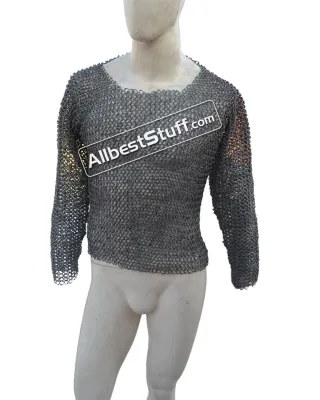 Round Riveted Aluminum T-Shirt Front Closed Full Sleeve Chest 40