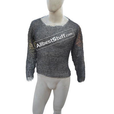 Round Riveted Aluminum T-Shirt Front Closed Full Sleeve Chest 40
