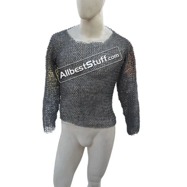 Round Riveted Aluminum T-Shirt Front Closed Full Sleeve Chest 40