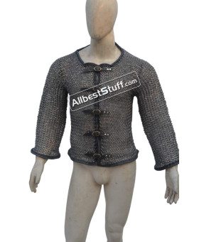 Round Riveted Front Open Chainmail Vest Chest 46