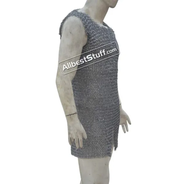 Round Riveted Sleeveless Chainmail Long Length Chest 46