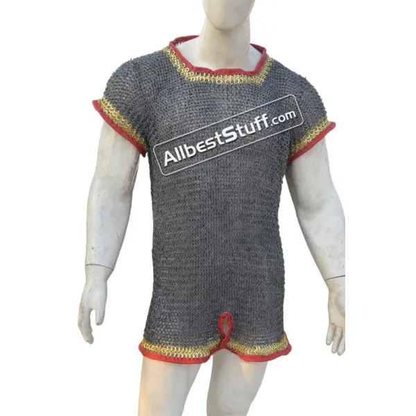 Sleeveless Aluminum Chain Mail Hauberk Flat Riveted Chest 42