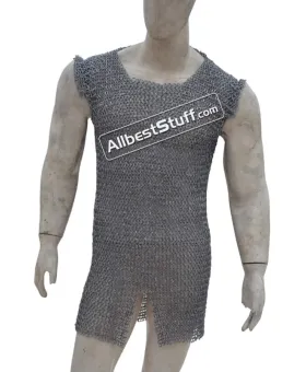 Sleeveless Aluminum Round Riveted Chain Mail Chest 40
