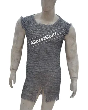 Sleeveless Aluminum Round Riveted Chain Mail Chest 40