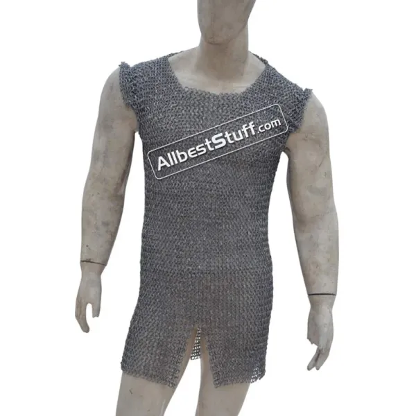 Sleeveless Aluminum Round Riveted Chain Mail Chest 40