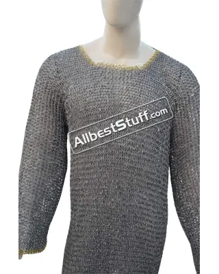 XL Chain Maille Hauberk Full Round Riveted Aluminum Chest 58