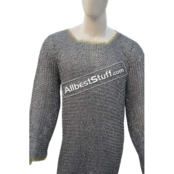 XL Chain Maille Hauberk Full Round Riveted Aluminum Chest 58