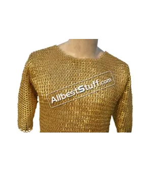 Pin Riveted Brass Maille Made from Brass Rings Chest 40