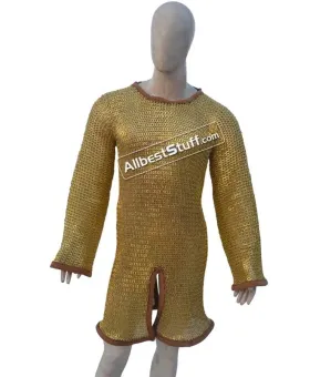 Solid Brass Chainmail Hauberk Chest 44 Long Length