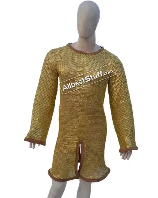 Solid Brass Chainmail Hauberk Chest 44 Long Length
