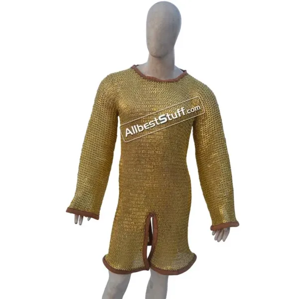 Solid Brass Chainmail Hauberk Chest 44 Long Length