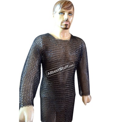 Steel Chain Mail Shirt Extra Large Butted Long Sleeve Chest 48
