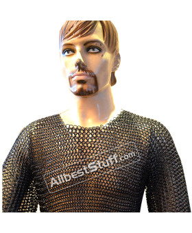 Chainmaille Hauberk Butted Armour Steel Links XXL Chest 50