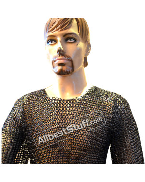 Chainmaille Hauberk Butted Armour Steel Links XXL Chest 50