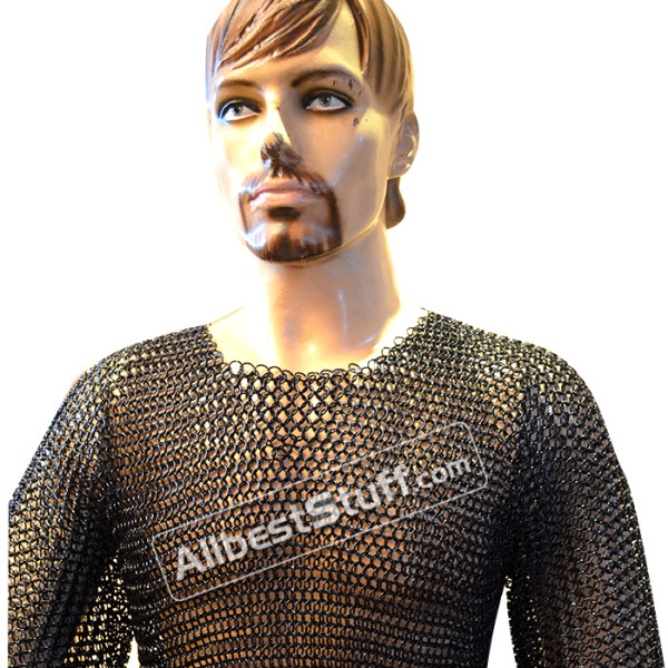 Chainmaille Hauberk Butted Armour Steel Links XXL Chest 50